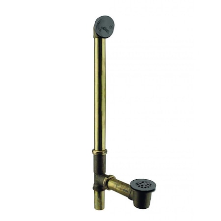 Westbrass Beehive Grid Bath Waste, 22" Make-Up, 17 Ga. Tubing in Powdercoated Flat Black D324-62 (7921817-62)